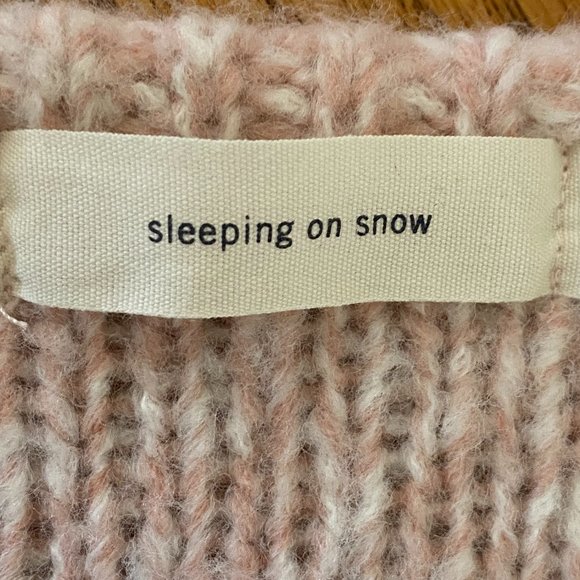 Vintage Sleeping on Snow Wool Cable Knit Sweater Y2K Soft Girl Flare Sleeve -M - Picture 14 of 16